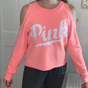 PINK open shoulder top